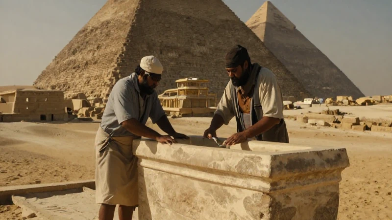 Artistas egipcios pulen piedra bajo el desierto