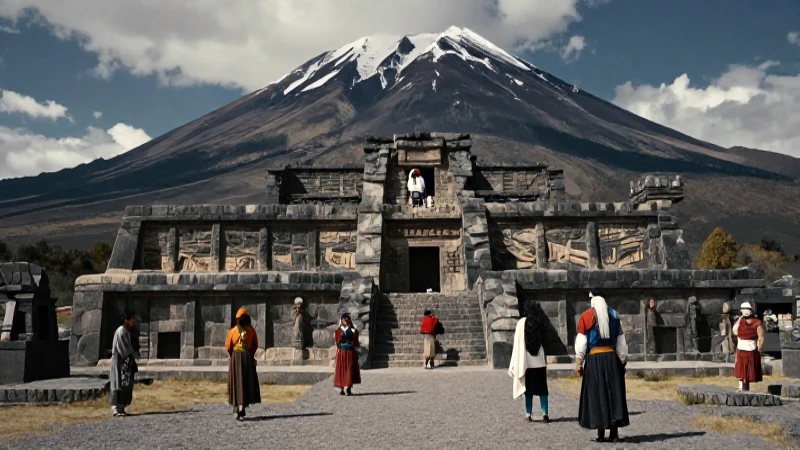 Mexicas antiguos en Nevado de Toluca con estructura ceremonial