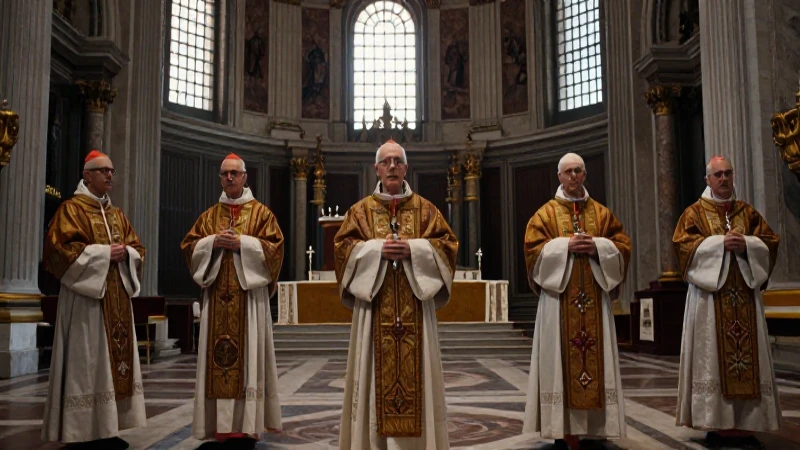Concilio de Trento: Qué es y su impacto en la Iglesia 42 Cardinales en catedral renacentista con iluminación dramática