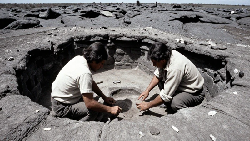 Gamio y Kroeber excavando ruinas antiguas