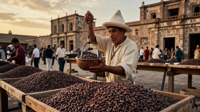 Cuáles eran las costumbres y tradiciones de los aztecas 41 Mercader azteca con cacao en Tenochtitlan al atardecer