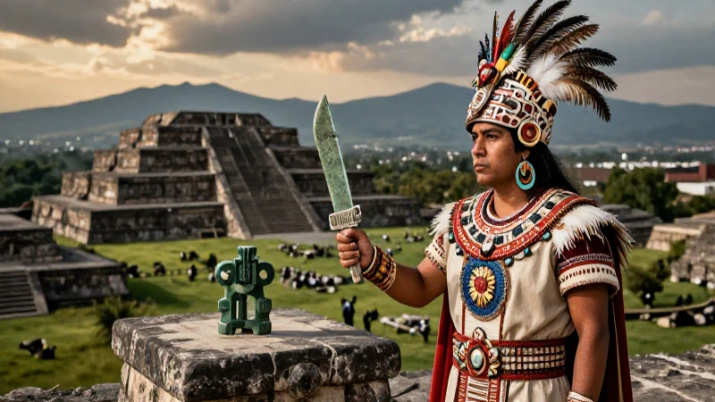 Cuáles son las creencias y costumbres de la religión Mexica 202 Sacerdote Mexica ofrece un sacrificio en Tenochtitlan