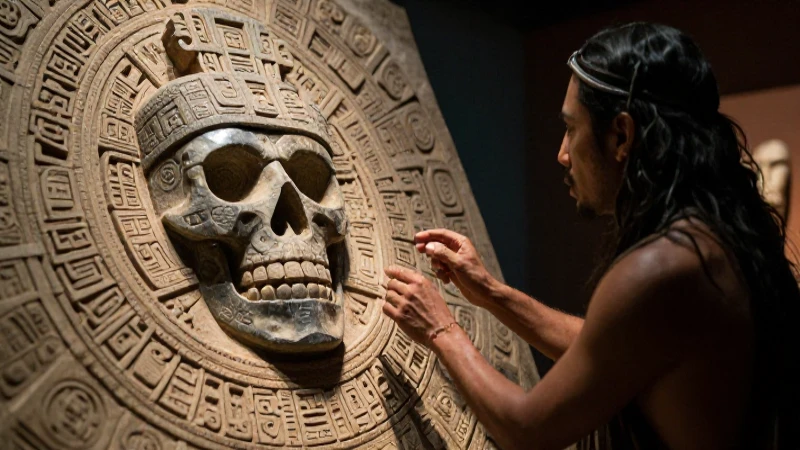 Sacerdote maya examina un antiguo códice