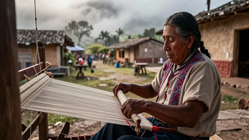 Originario de México: Conociendo los pueblos originarios 6 Tejedor indígena ancestral en entorno neblinos