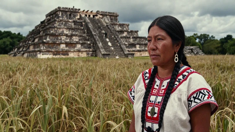 Originario de México: Conociendo los pueblos originarios 8 Mujer indígena en antigua milpa y templo ceremonial