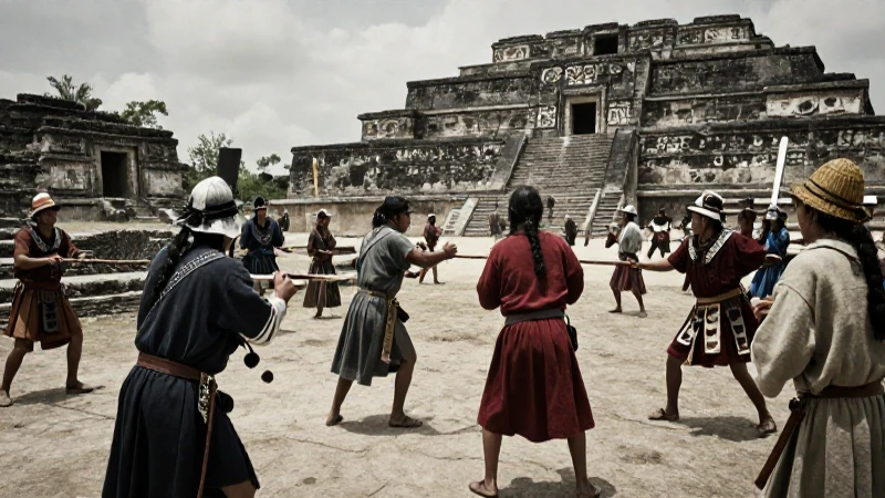 Chocholteca lucha contra españoles en ruinas