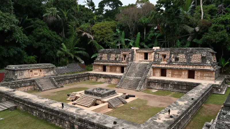 Mayas construyendo templos en la selva chiapaneca