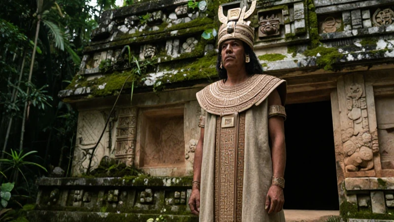 Rey maya en templo de Palenque