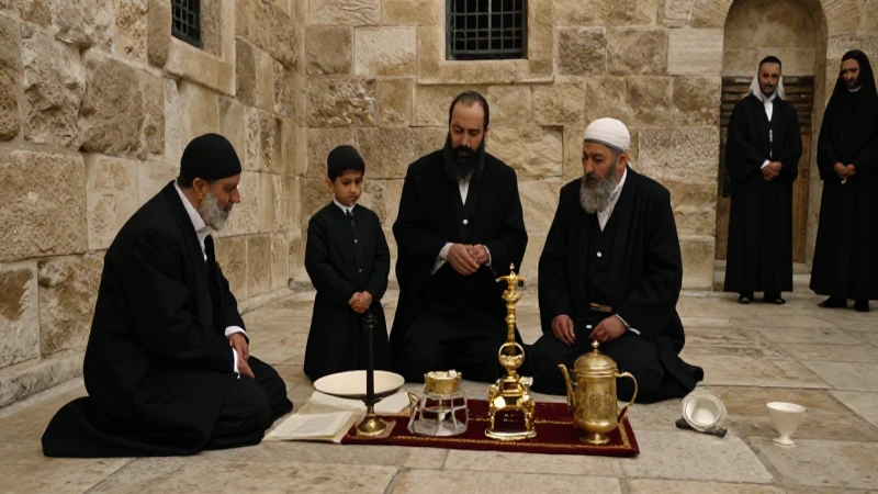 Familia judía en Jerusalén con atmósfera histórica