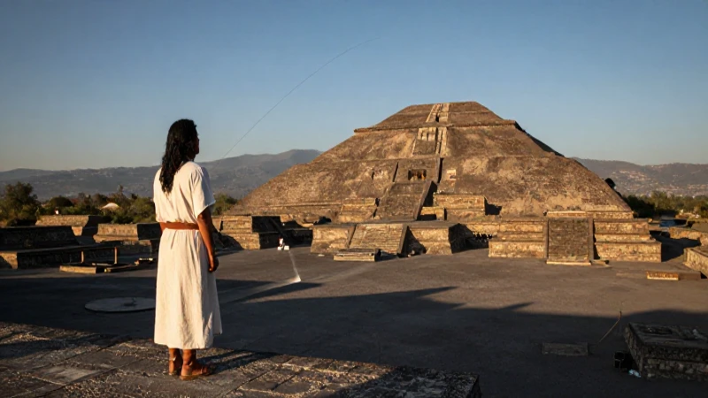 Sacerdote observa alineación en la Pirámide del Sol