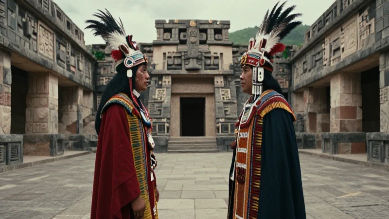 Pareja mixteca y zapoteca en vestimenta ceremonial