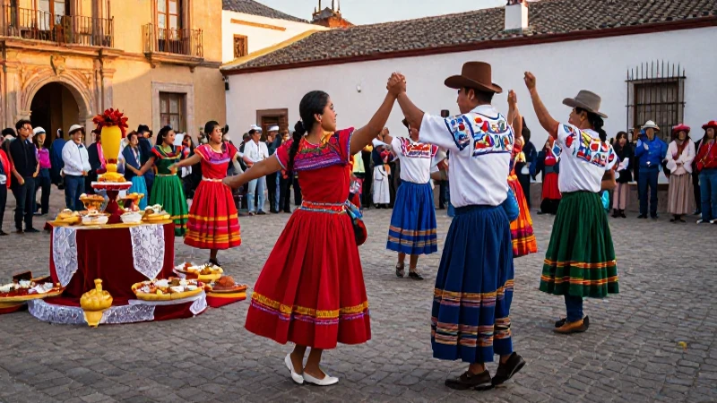 Festividades y Gastronomía: Un Viaje por la Cultura Mexicana 34 Fiesta mexicana vibrante con vestimentas tradicionales