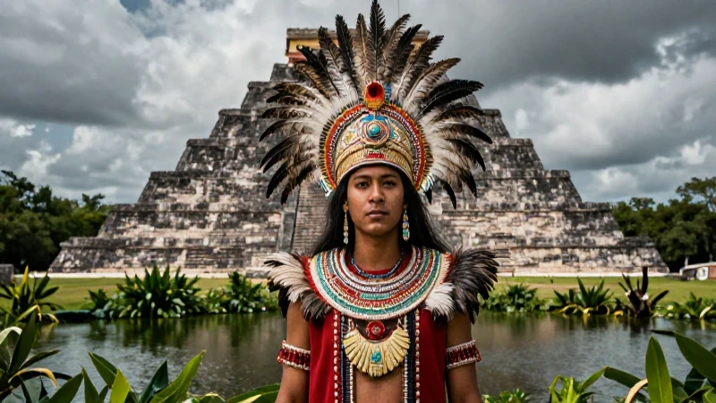 Noble azteca con esplendor en Tenochtitlan