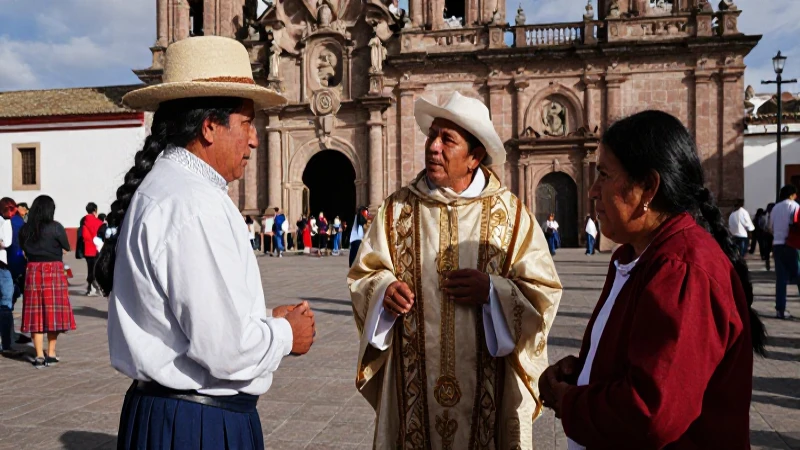 Vida colonial, interacción en plaza histórica