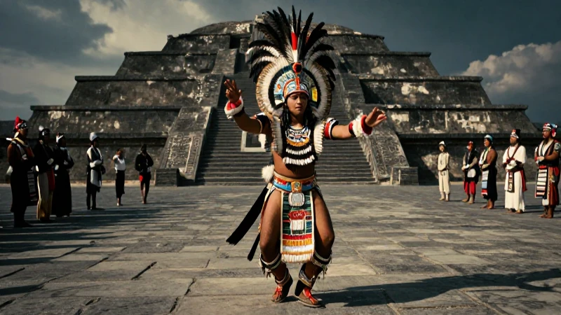 Danza azteca ceremonial en Tenochtitlan