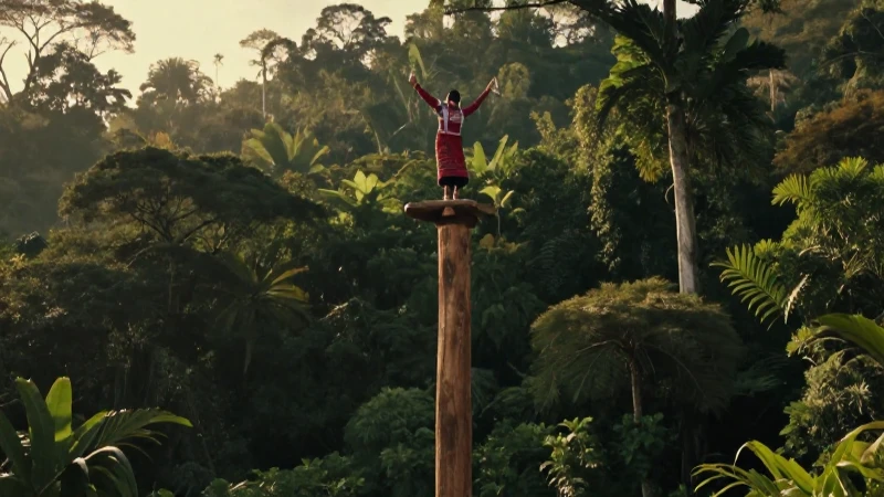 Danza de los Voladores en selva mesoamericana