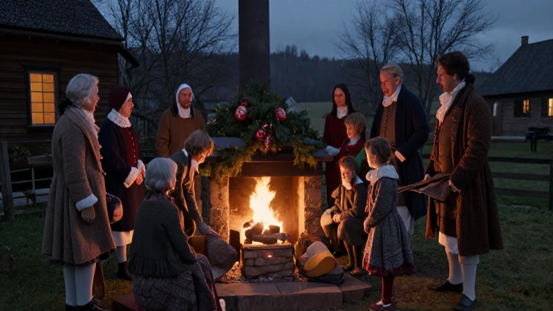 Escena histórica de familia en invierno