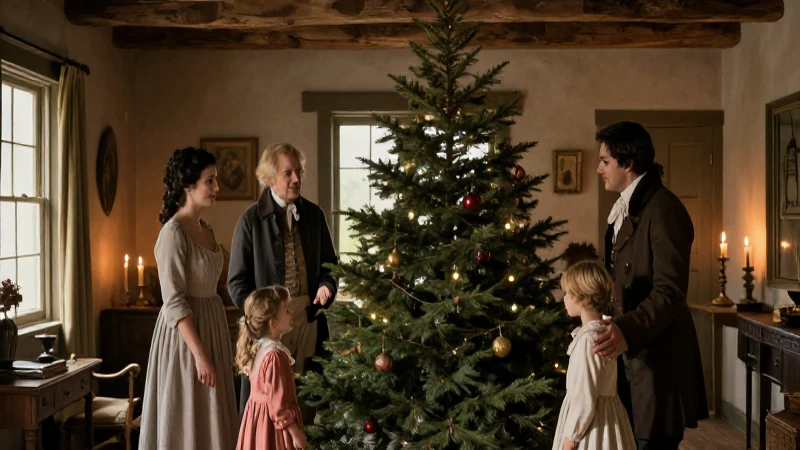 Familia en vestimenta colonial 18º ante árbol