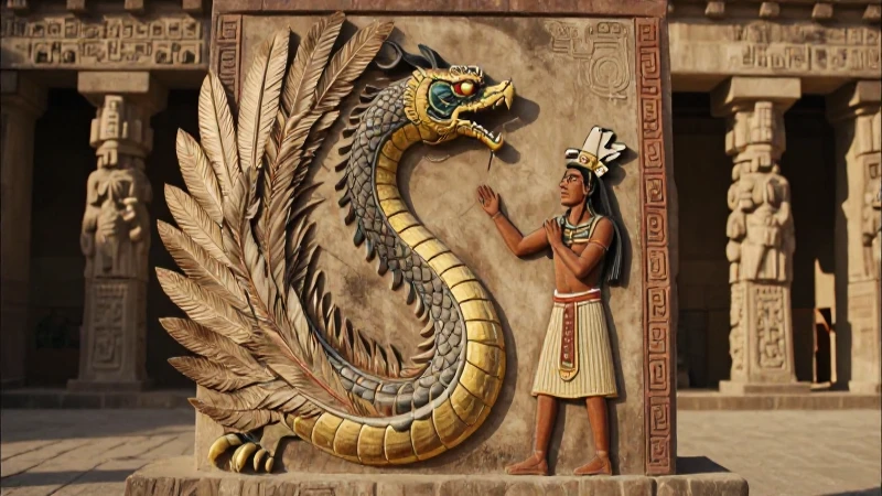 Dibujo de Quetzalcóatl: El Patrón Dinástico Mexica 12 Serpiente emplumada en arte mexica antiguo