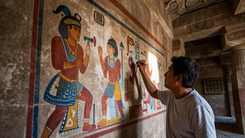 Conservación de murales prehispánicos en templo