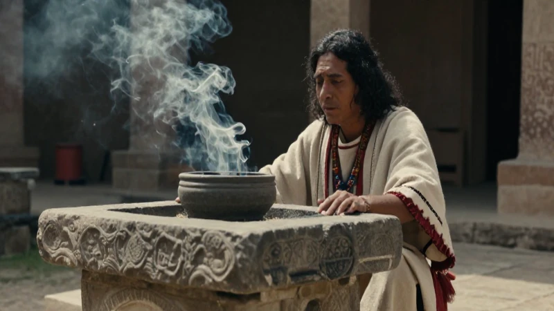 Sacerdote zapoteco en ritual ancestral
