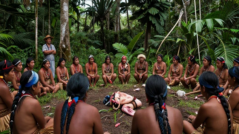 Ritual indígena observado en selva húmeda