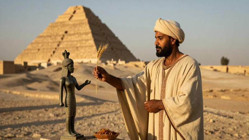 Cuáles son los mitos y simbolismos del dios de la fertilidad 3 Sacerdote ofrece trigo a ídolo en Mesopotamia