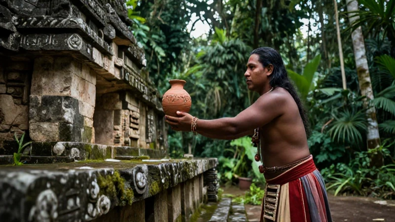 Cuáles son los símbolos y significados del dios de la lluvia zapoteca 15 Sacerdote zapoteca ofrece vasija en templo mesoamericano
