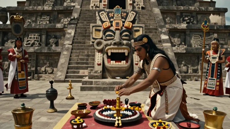 Tlaltecuhtli: Diosa azteca de la tierra y fertilidad divina 94 Sacerdote azteca adora a Tlaltecuhtli en el Templo Mayor