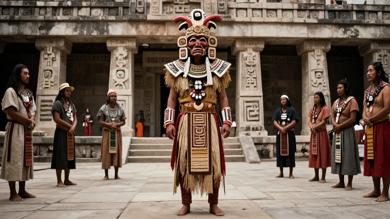 Xipe Tótec en un templo azteca ceremonial