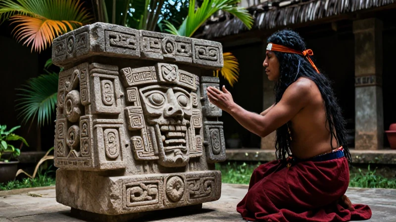 Cuál fue el papel de Tlaltecuhtli en la Casa de las Ajaracas 33 Sacerdote mexica ritual ante Tlaltecuhtli en antiguo altar