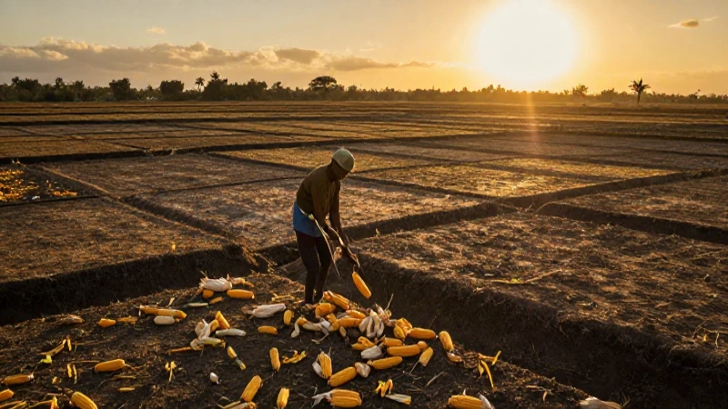 Agricultor azteca cosecha maíz en Chinampas