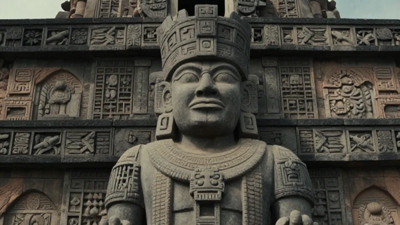 Sacerdote azteca y dioses en Tenochtitlan