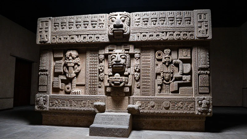 Mictlantecuhtli en tumba azteca con altar