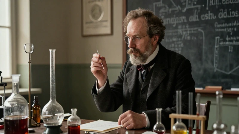 Mendeleev estudia elementos en laboratorio antiguo