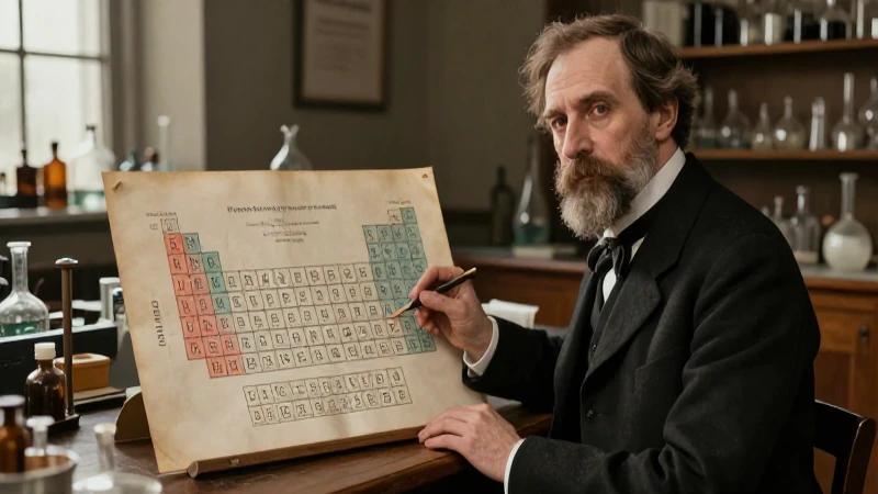 Mendeleev crea la tabla periódica en un laboratorio victoriano