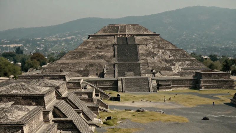 Vista panorámica de las pirámides de Teotihuacán