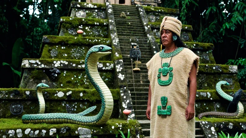 Simbolismo maya de serpientes y aves