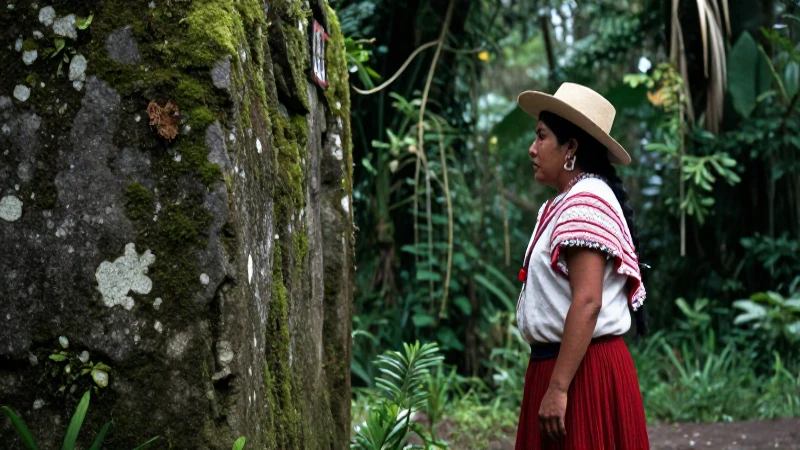 Duendes y Chaneques: Mitos y Leyendas de la Cultura Mexicana 16 Campesino en México mira piedras antiguas en selva