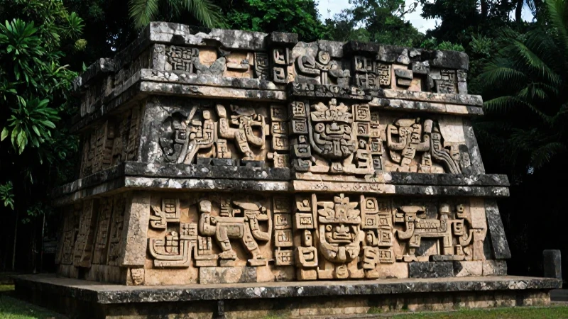 Relieve Tolteca antiguo en selva