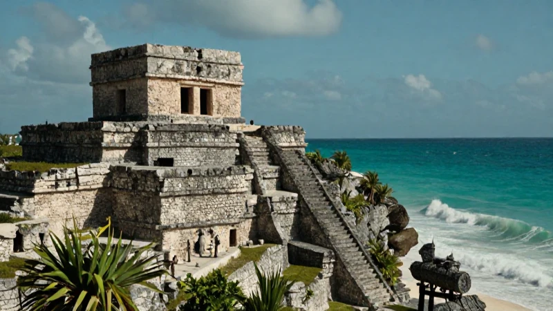 El Castillo Tulum: Maravilla Histórica frente al Caribe 36 Castillo Maya realista en el Caribe
