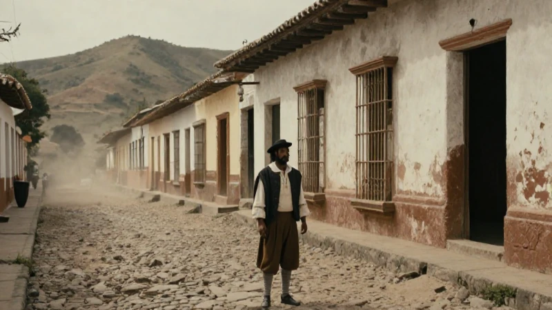 Es El Cóporo, Guanajuato, un tesoro histórico y cultural 26 Arquitectura colonial antigua y hombre en calle empedrada