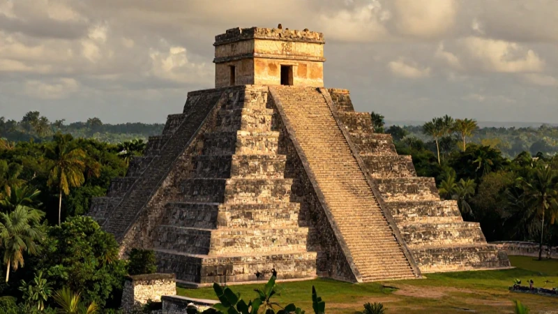 El Mirador: Descubre la Joyita Arqueológica de Guatemala 31 Pirámide maya antigua en selva, luz dorada