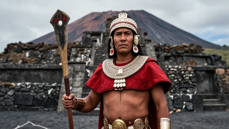 Guerrero Tlaxcalteca con macuahuitl en Mesoamérica
