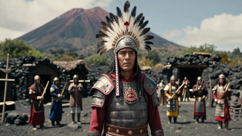 Guerrero Tlaxcalteca en asentamiento mesoamericano