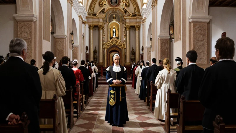 Funeral solemne en iglesia barroca colonial