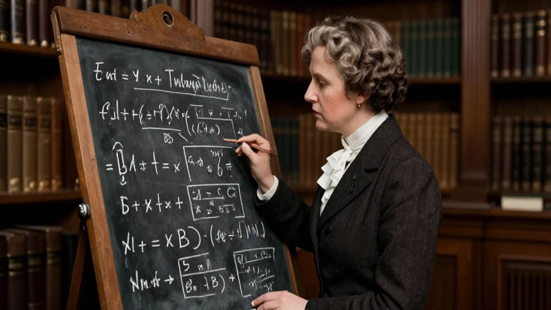 Noether estudia matemáticas en biblioteca histórica