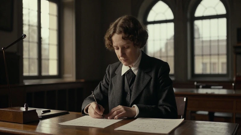 Emmy Noether en Göttingen, capturada dramáticamente