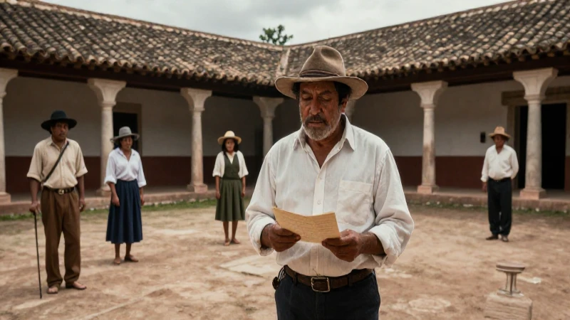 Administrador colonial supervisando trabajo indígena del siglo XVII