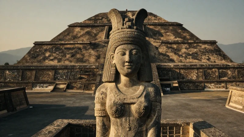 What is the significance of the water goddess sculpture in Teotihuacan 37 Diosa monumental en Teotihuacán